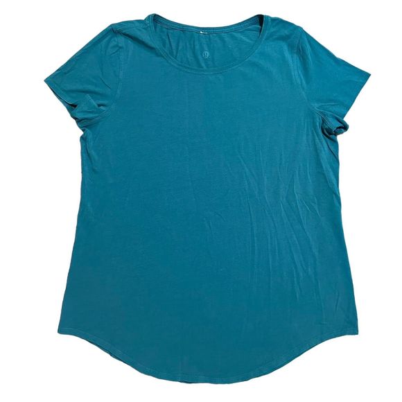 lululemon athletica Tops - Lululemon Love Crew Short Sleeve TShirt Capture Blue Pima Cotton Size 8